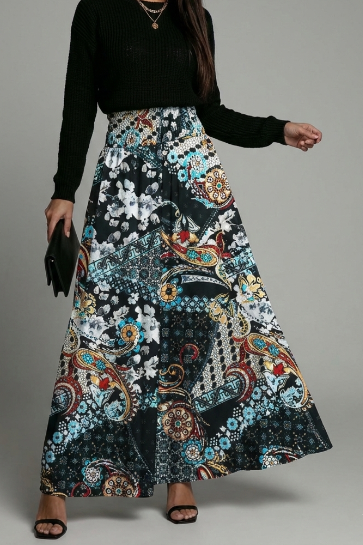 Women’s Skirt with Elastic Waistband and A-Line Cut
