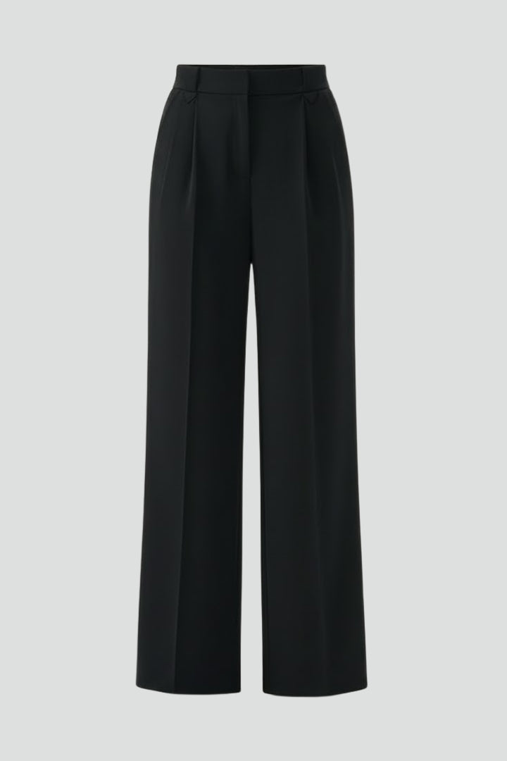Women’s Straight-Leg Trousers with Pleated Waist and Pockets