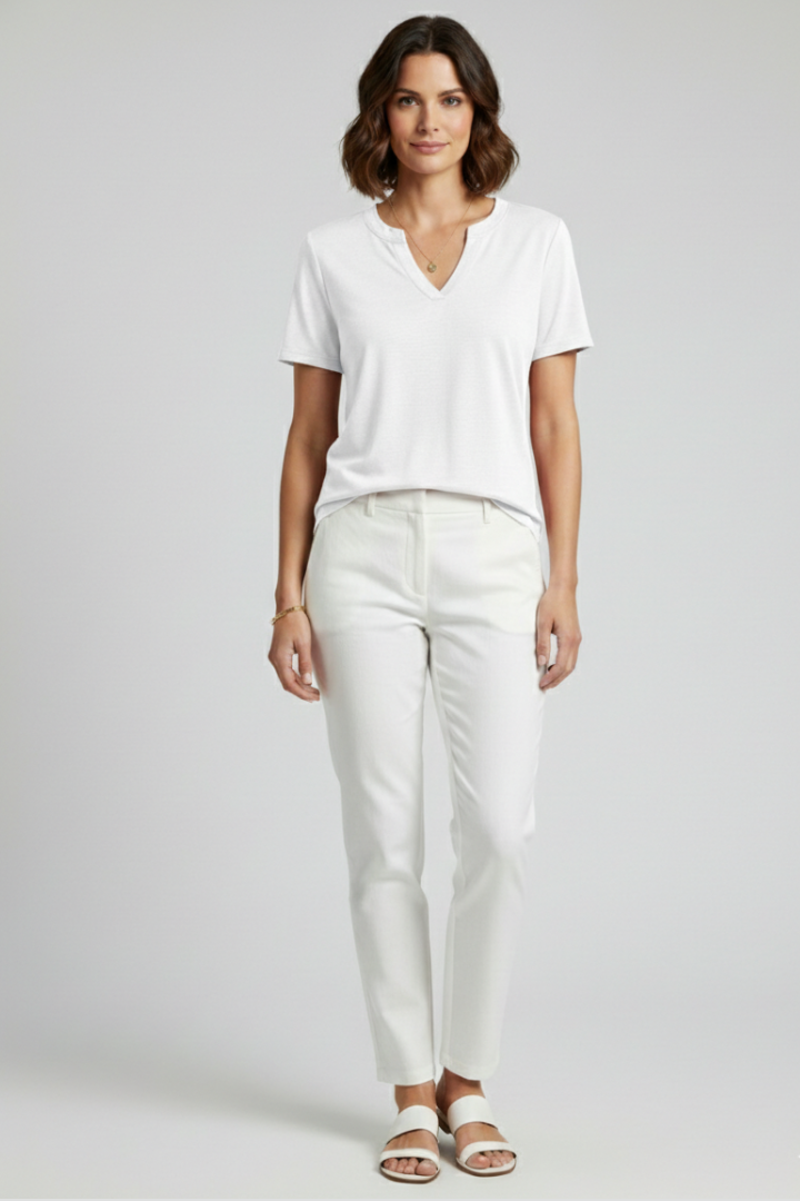 Women’s T-Shirt with V Neckline and Short Sleeves