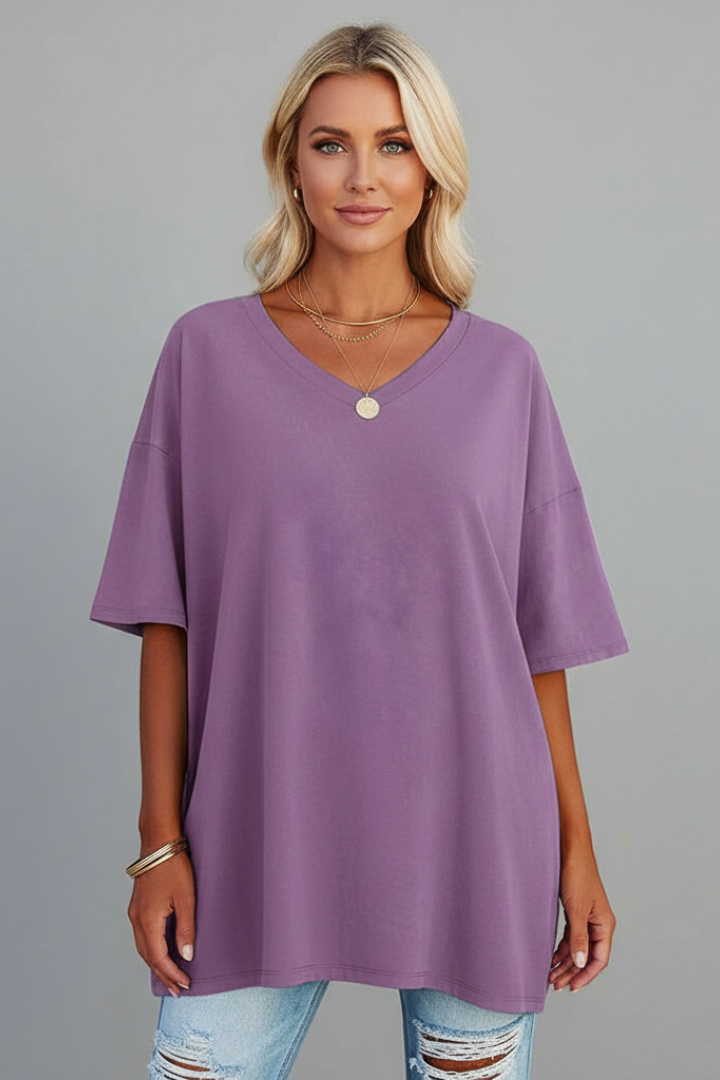 Women’s T-Shirt with V Neckline and Short Sleeves