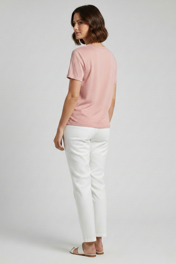 Women’s T-Shirt with V Neckline and Short Sleeves
