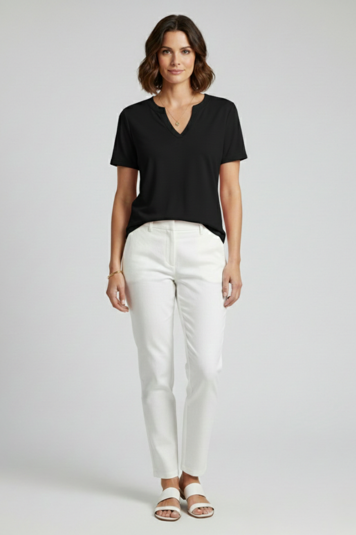 Women’s T-Shirt with V Neckline and Short Sleeves