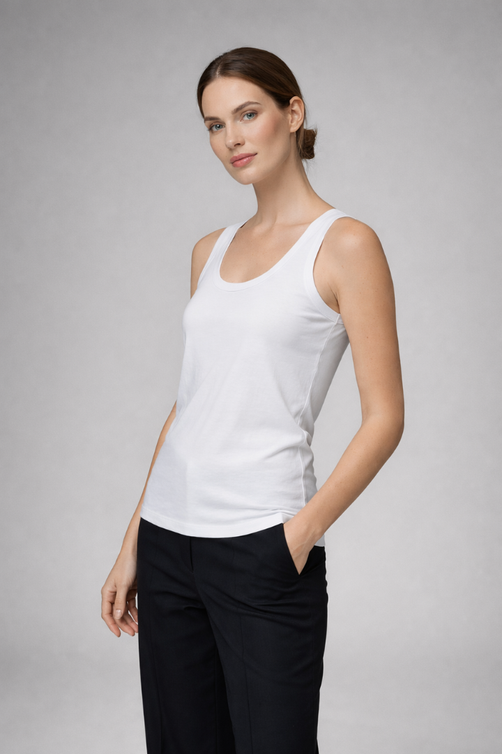 Women’s Tank Top with Round Neck and Sleeveless Design