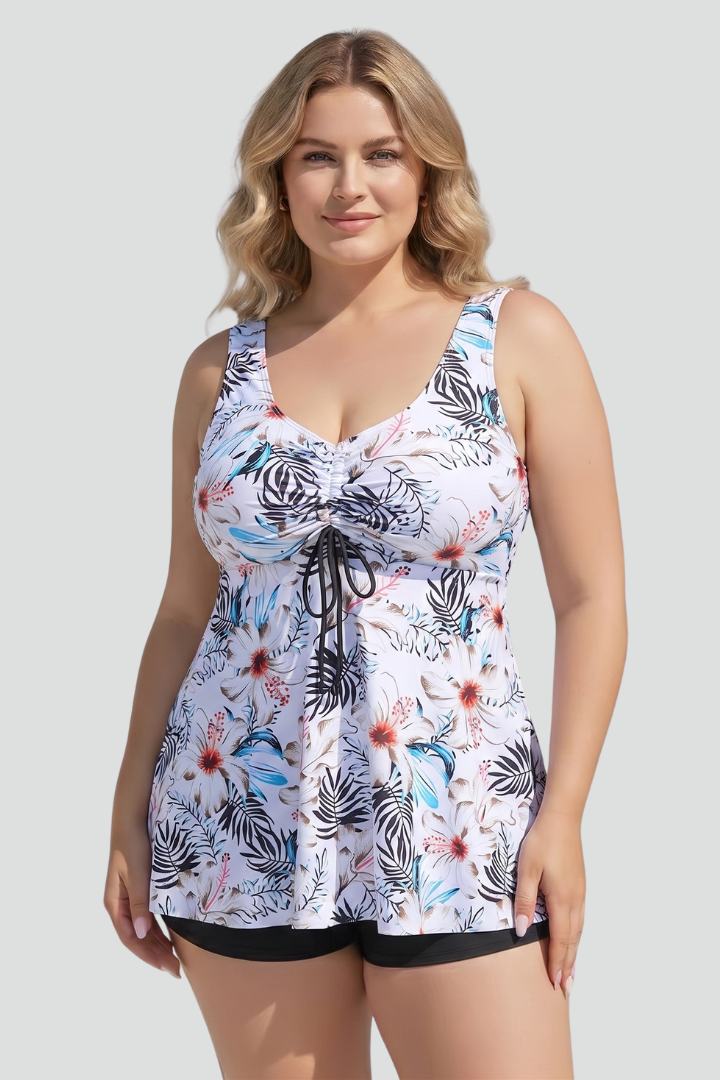 Women’s Tankini Set with V-Neck and Shorts