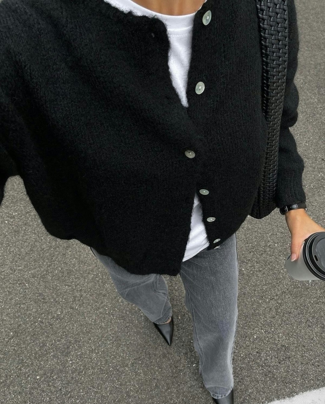 Women's Textured Cardigan Jacket with Button Closure