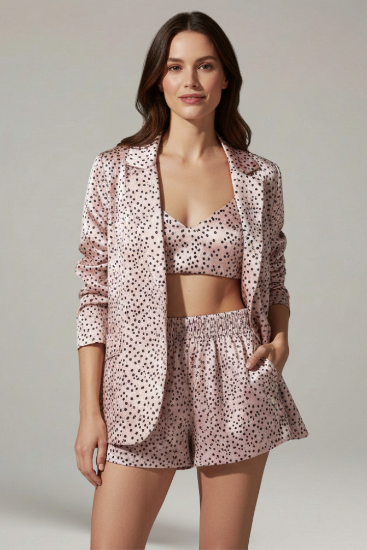 Women’s Three-Piece Set with Long Sleeves and Elastic Waist