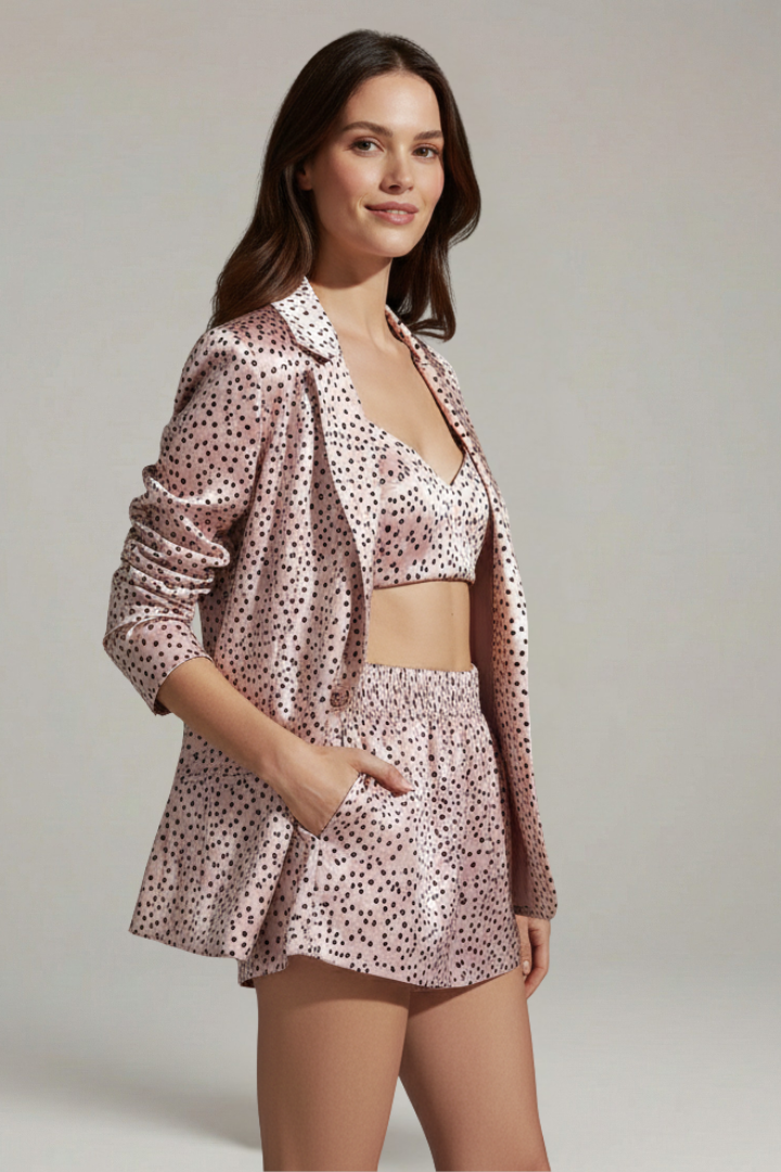 Women’s Three-Piece Set with Long Sleeves and Elastic Waist