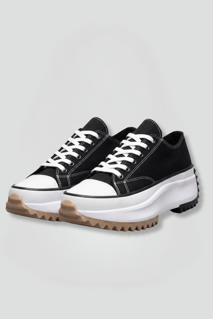 Women's Trainers with Leather Platform Sole for All-Season Wear