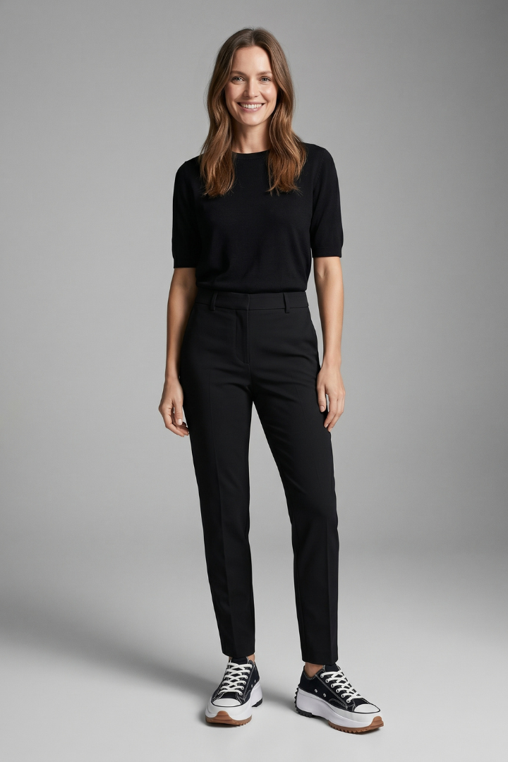 Women's Trainers with Leather Platform Sole for All-Season Wear