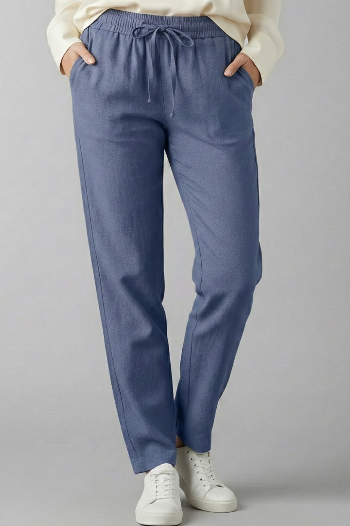 Women’s Trousers with Elastic Waist and Side Pockets