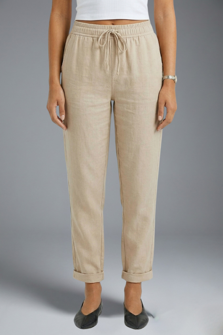 Women’s Trousers with Elasticated Waistband and Drawstring