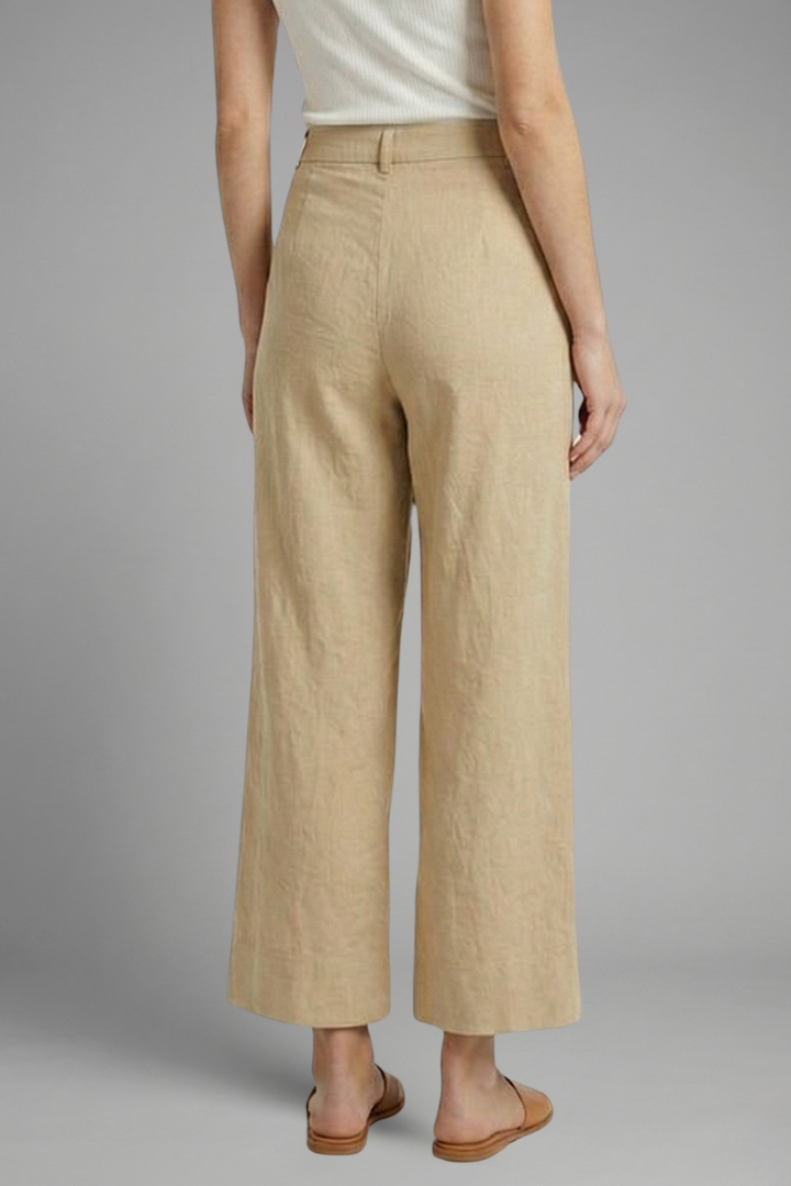 Women’s Trousers with High Waist and Side Pockets