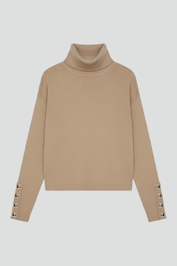 Women’s Turtleneck Jumper with Sleeve Buttons