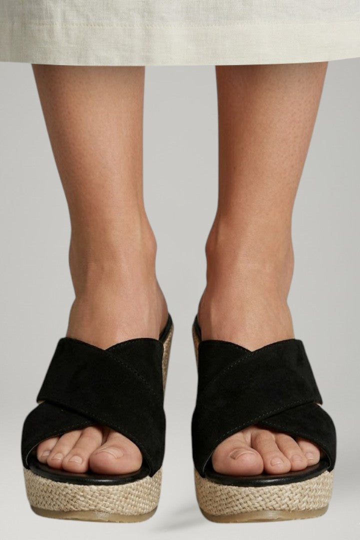 Women's Wedge Sandals with Strap Upper and Cushioned Insole