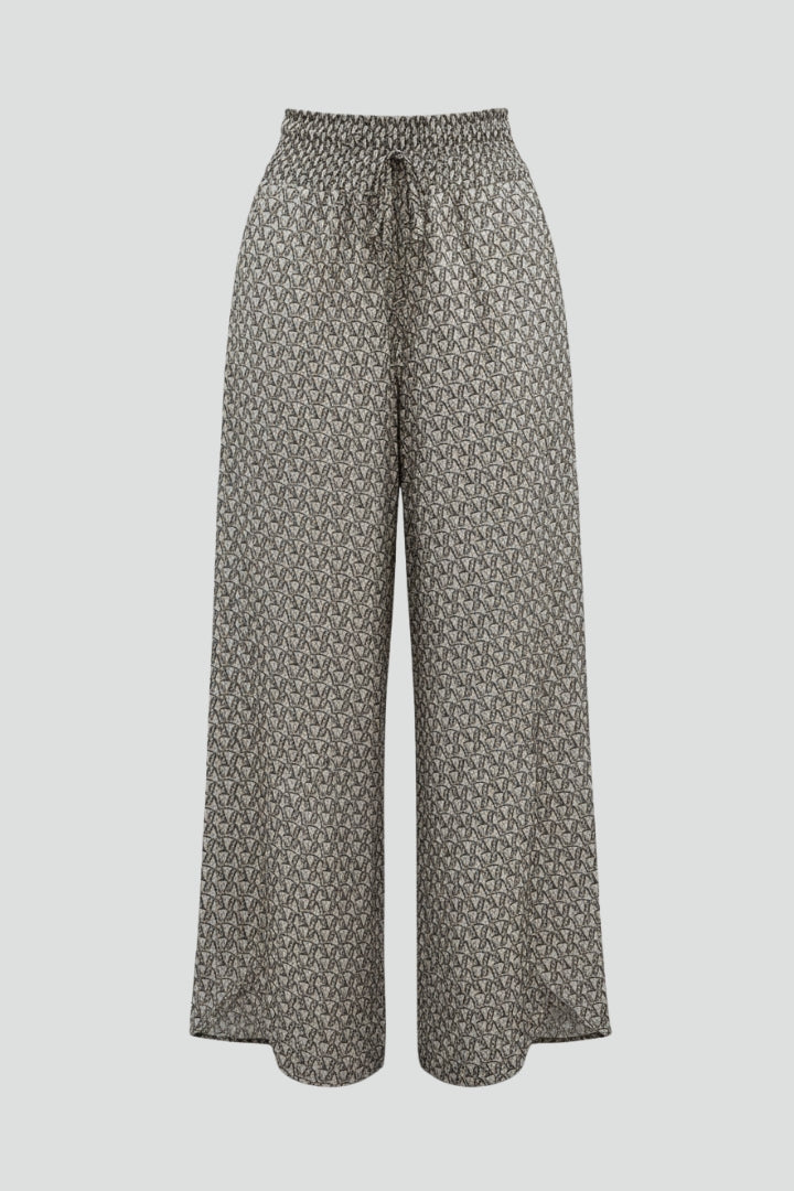 Women’s Wide Leg Pants with Printed Surface