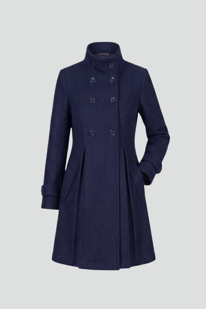 Women’s Coat with Hood and Double Button Front