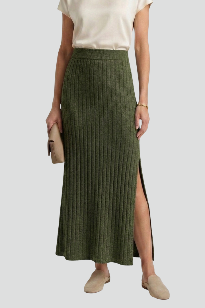 Women’s Maxi Skirt with High Waist and Side Slit