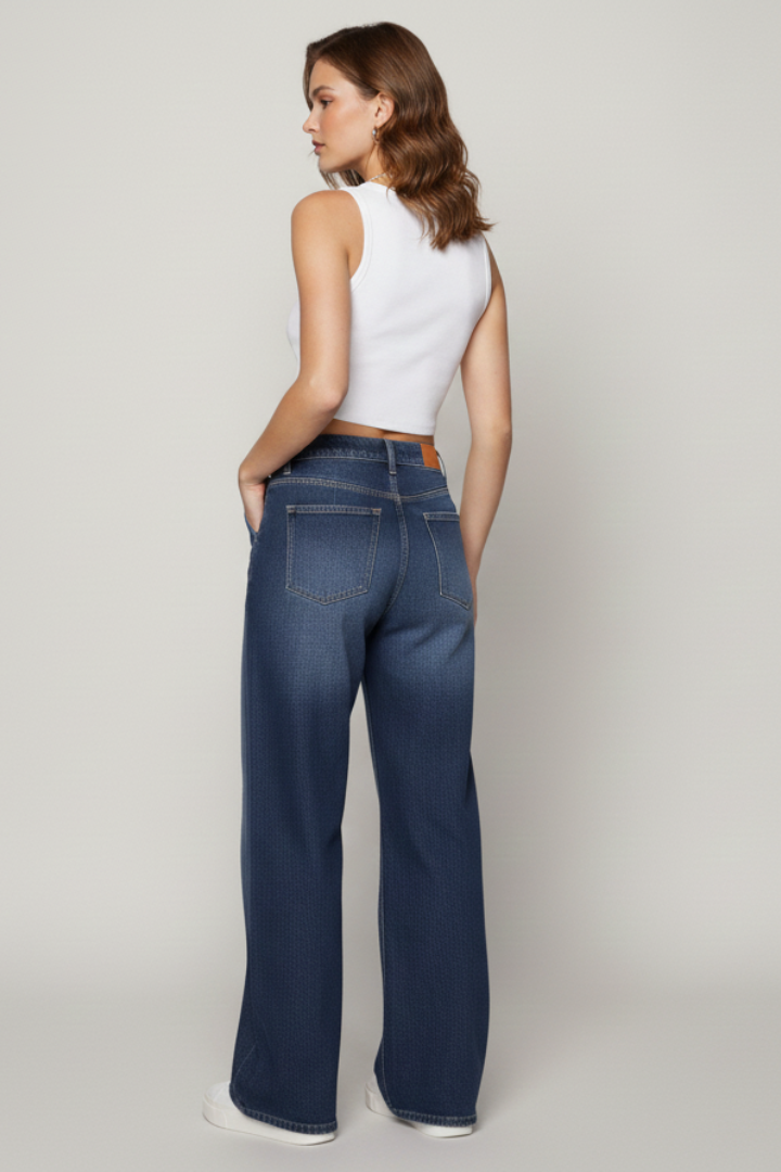 Women’s Jeans with Low Waist and Wide Legs