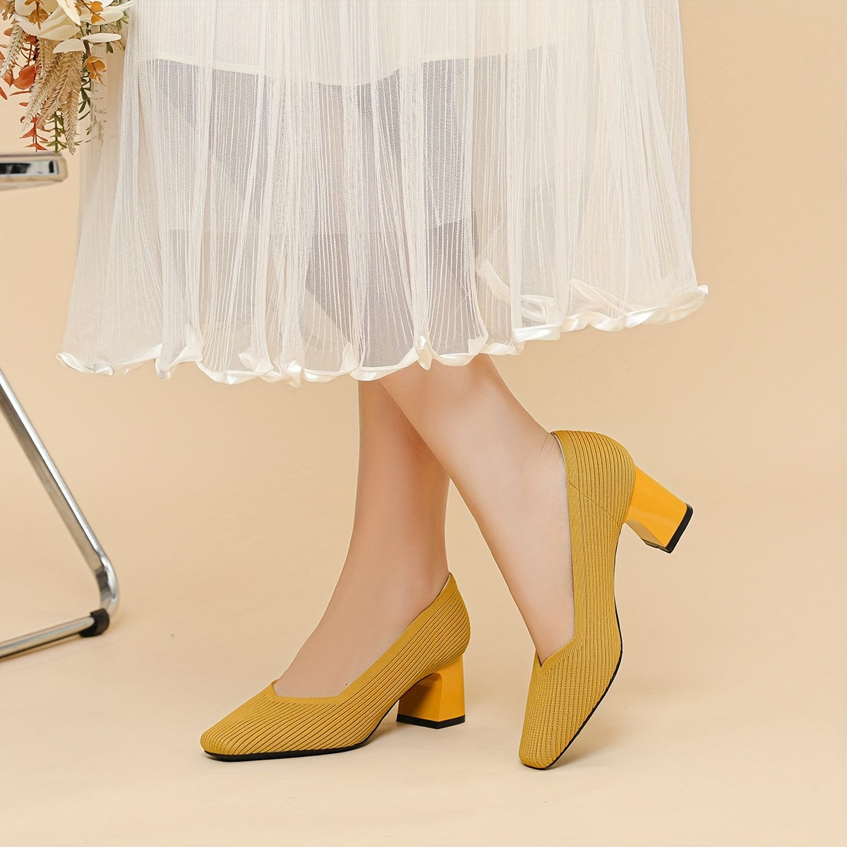 Women's Orthopaedic Pumps with Block Heel Design for Office Wear