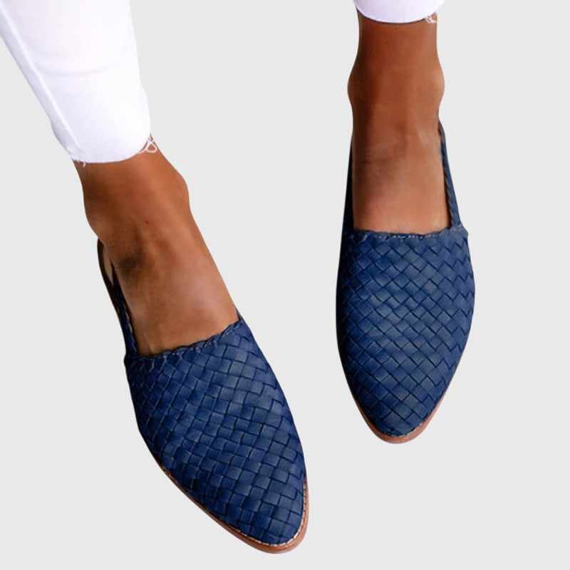 Women's Orthopaedic Woven Slingback Flats with Adjustable Strap for Summer