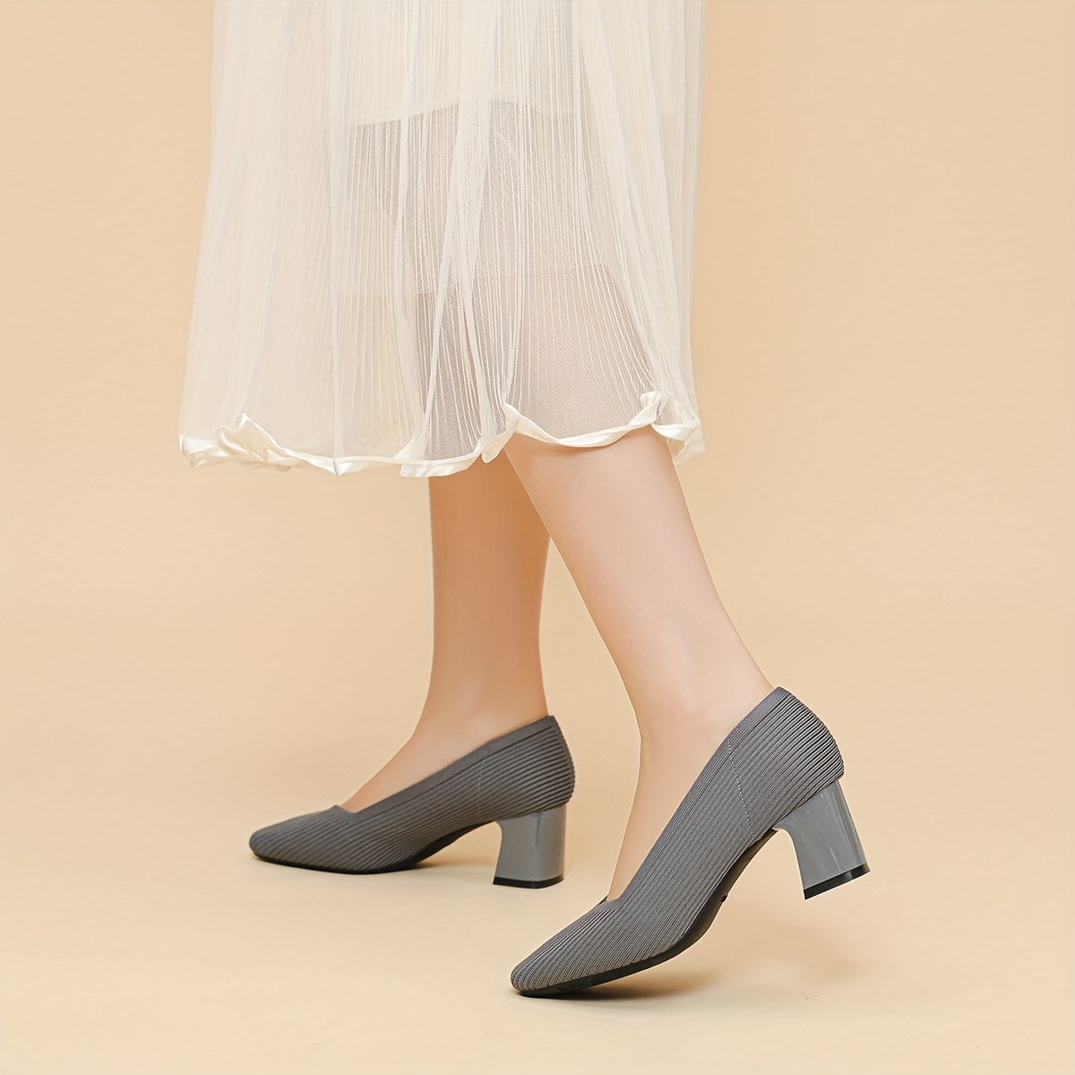 Women's Orthopaedic Pumps with Low Block Heel for Office Wear
