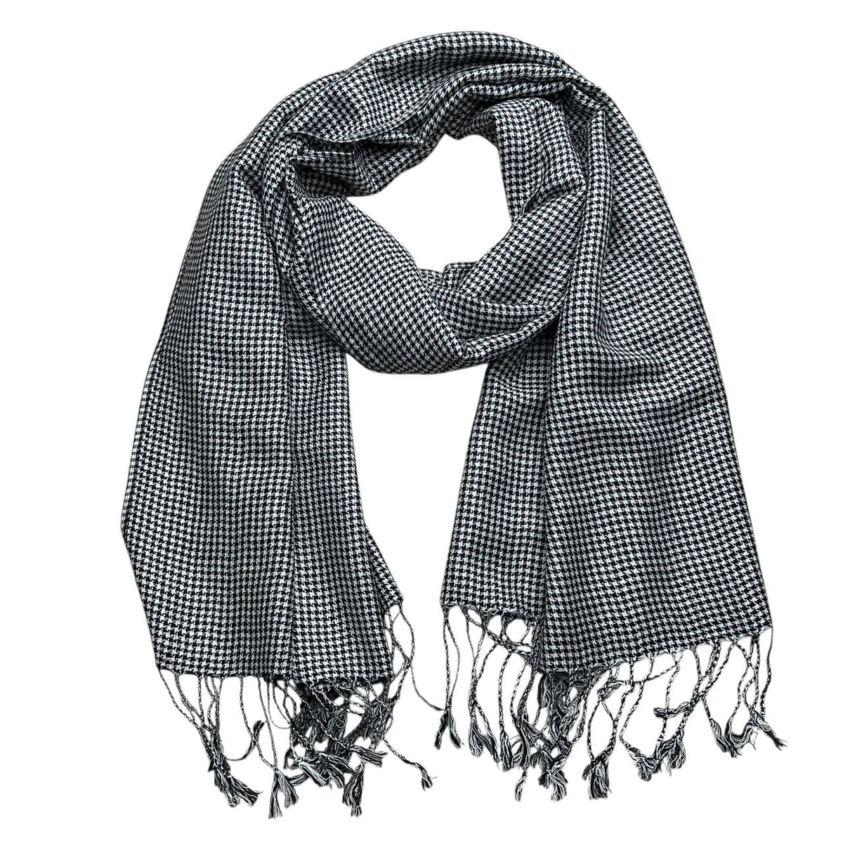Black And White Graphic Jacquard Scarf, 1 Or 2 Pieces