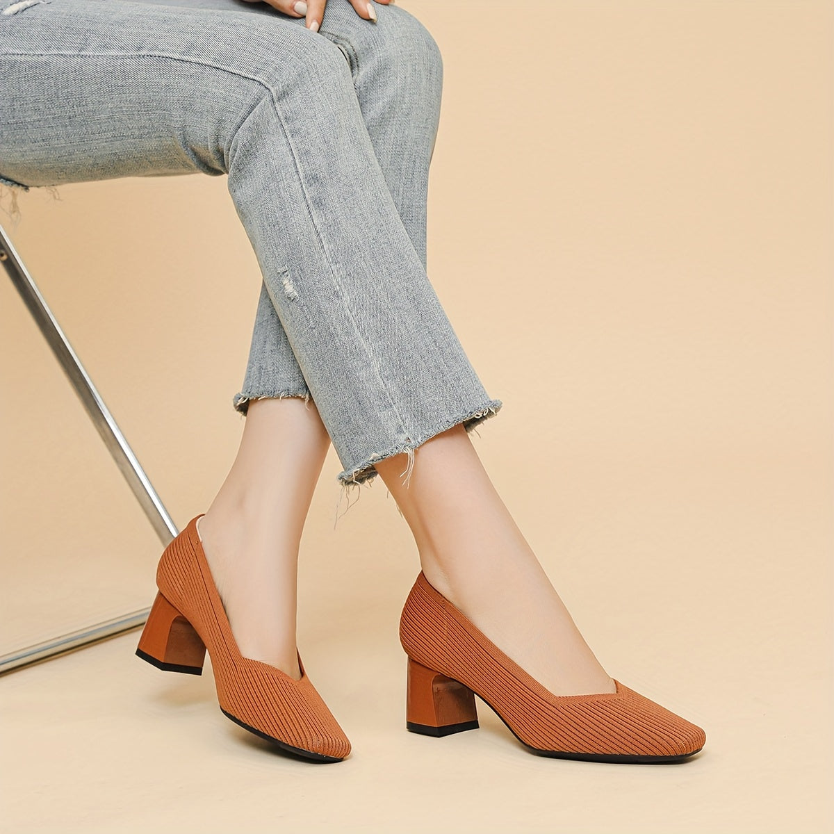 Women's Orthopaedic Pumps with Block Heel Design for Office Wear