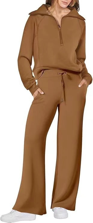 Women's Casual Sport Two-Piece Set In Solid Colours