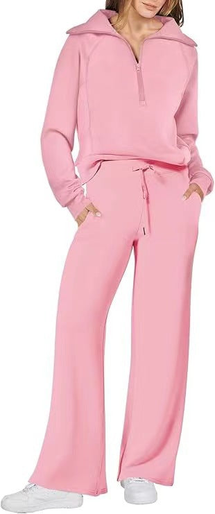 Women's Casual Sport Two-Piece Set In Solid Colours