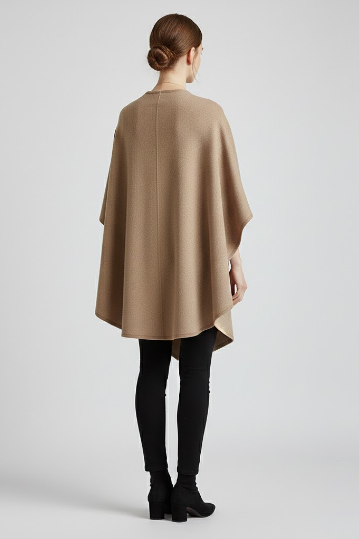 Women’s Poncho Wrap Scarf with Front Tie and Draped Hem